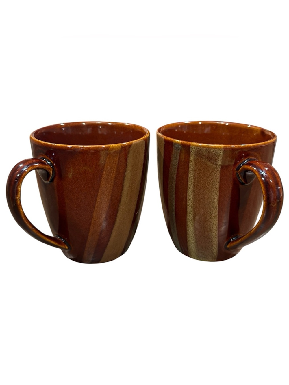 Set of 2 Sangro Avanti brown 4722 ceramic autumn fall mugs coffee cups.